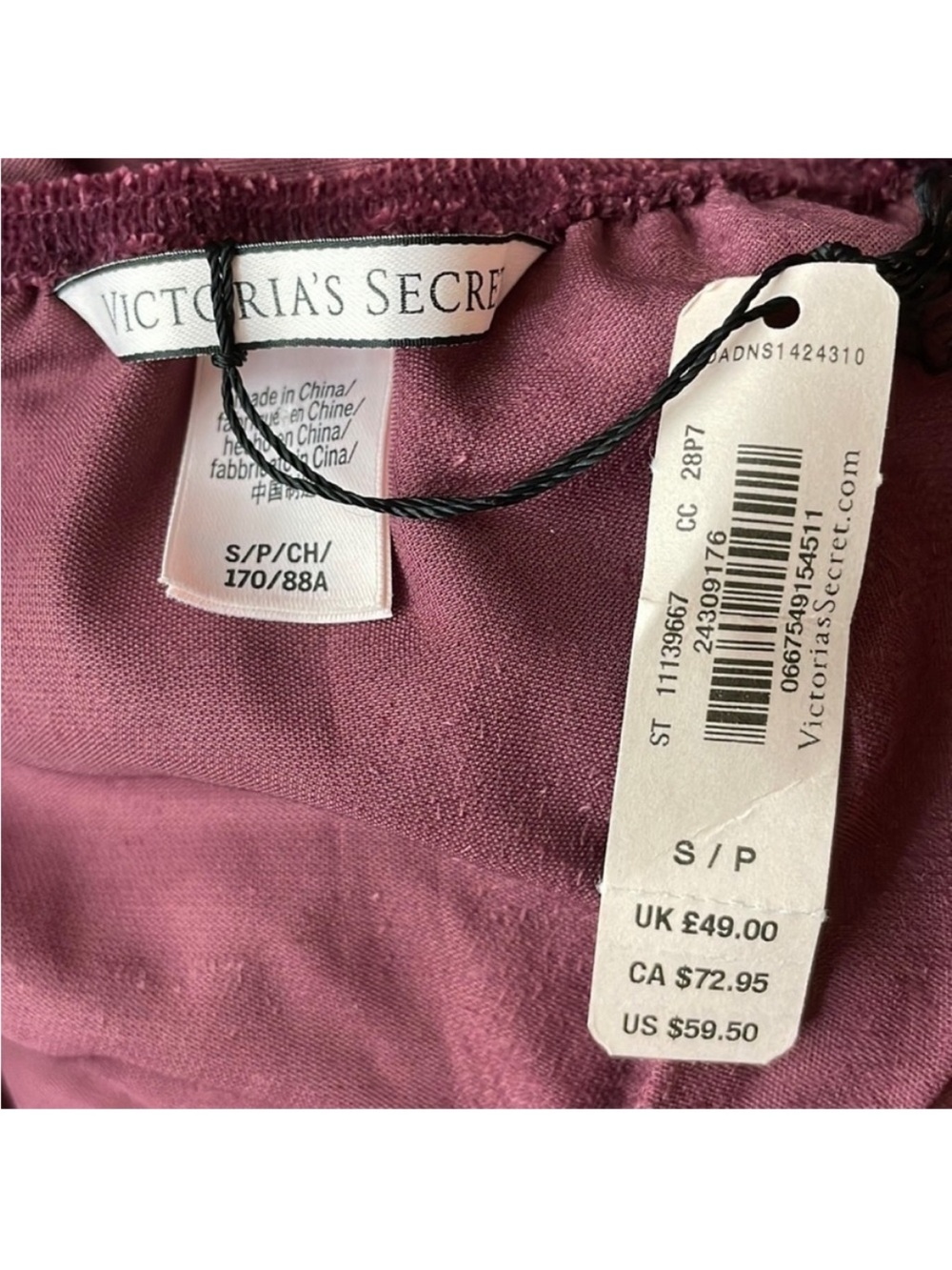 Victoria’s Secret Velvet Romper in Burgundy. Small. NWT. - Picture 2 of 13
